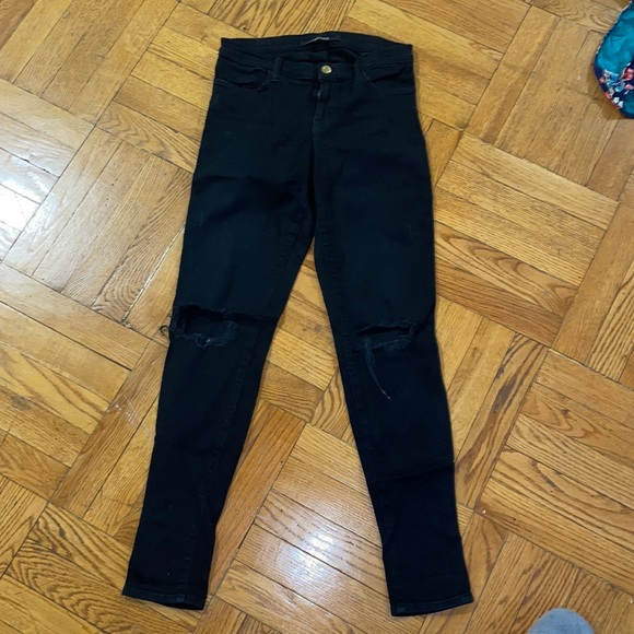 Black Ripped J Brand Jeans - Picture 2 of 4
